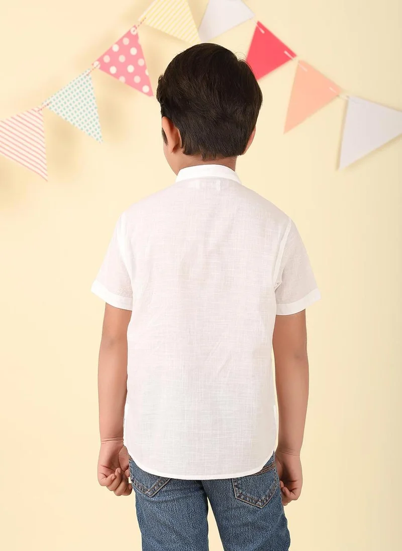 Fabindia White Cotton Chikankari Shirt