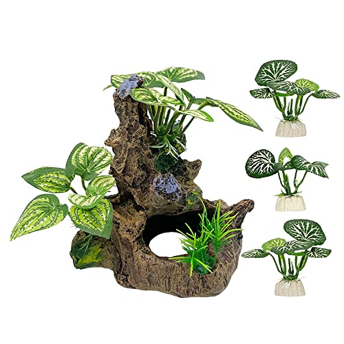 Smoothedo-Pets Betta Fish Tank Cave Decorations Aquarium Decoration Ornaments Accessories Betta Leaf pad Hammock (Fish Cave Toy-A) - Image 1