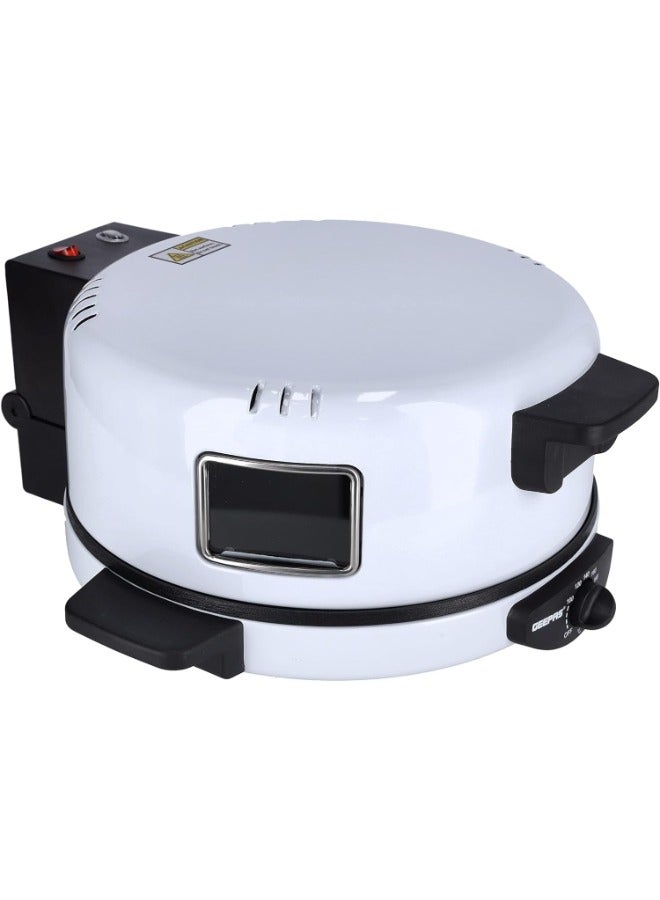 صانع الخبز والبيتزا العربي الأصيل: جهاز فرن الخبز المنزلي للمسرات اللذيذة - 1800 واط، أبيض، تسخين من الفولاذ المقاوم للصدأ، درجة حرارة قابلة للتعديل - مثالي للخبز المنزلي والبيتزا. - Image 2