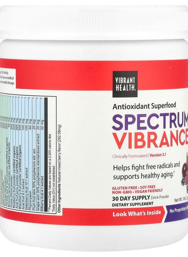 Vibrant Health Spectrum Vibrance® Antioxidant Superfood Version 3.1 Mixed Berry 6.5 oz (184.2 g) - Image 2
