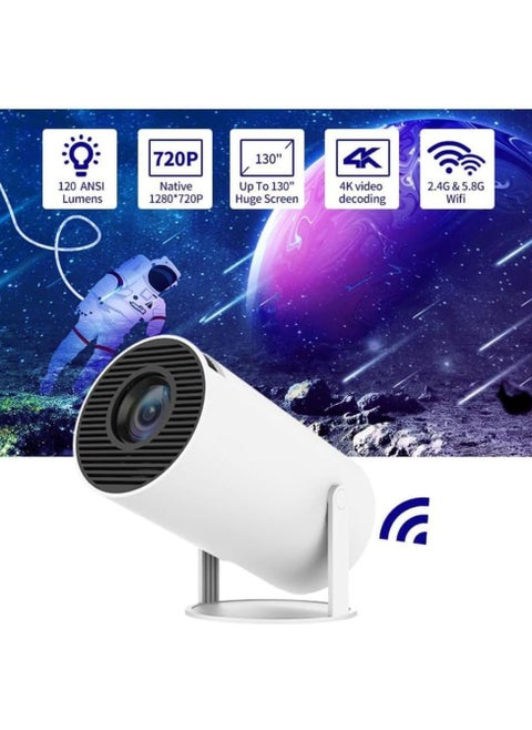جهاز عرض محمول 5G WIFI Android11.0 يدعم 130 بوصة مسرح منزلي عالي الدقة 1080 بكسل للاستخدام الداخلي والخارجي متوافق مع TV Stick/HDMI/USB/PS5/iOS/PS4