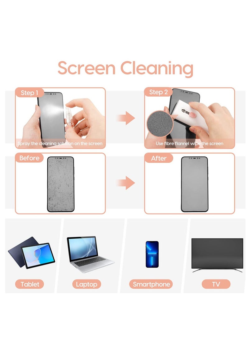 7 in 1 Airpod Pro Cleaner Kit with Spray,MMH Multi-Function Electronic Keyboard MacBook Laptop Screen Earbud Cleaner Kit Tool with Cleaning Pen Brush for iPod,Phone,Tablet,PC,Computer,Headphone Pink - Image 5