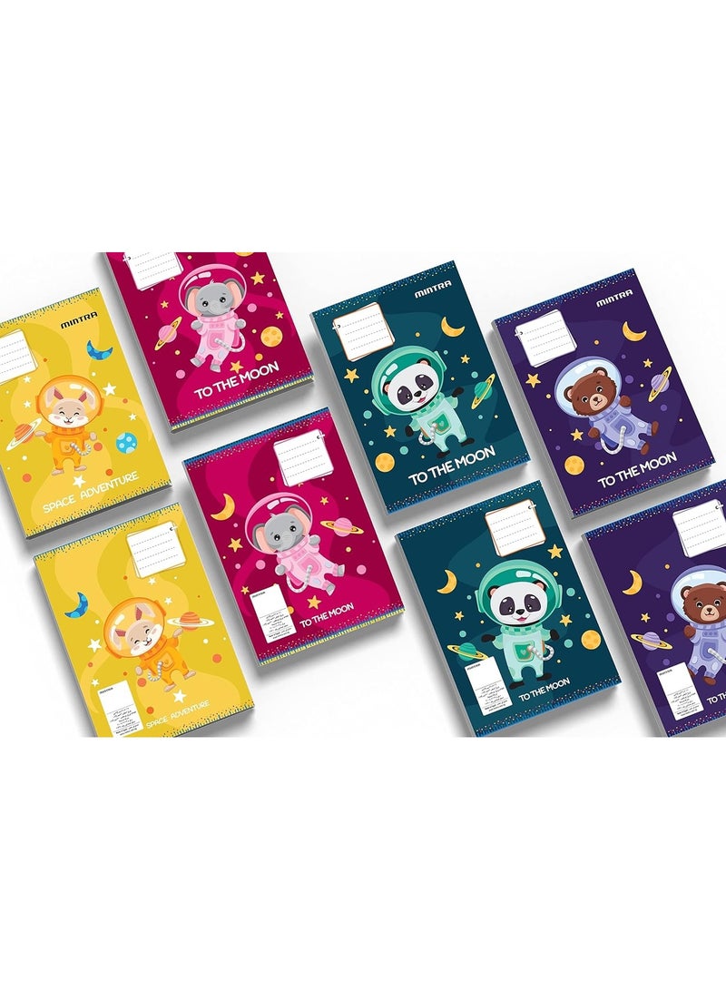 منترا 3 كشاكيل 5x5 مربعات من مينترا 100 ورقة دفتر مدبس، الوان متعددة- 3 قطع - Image 1