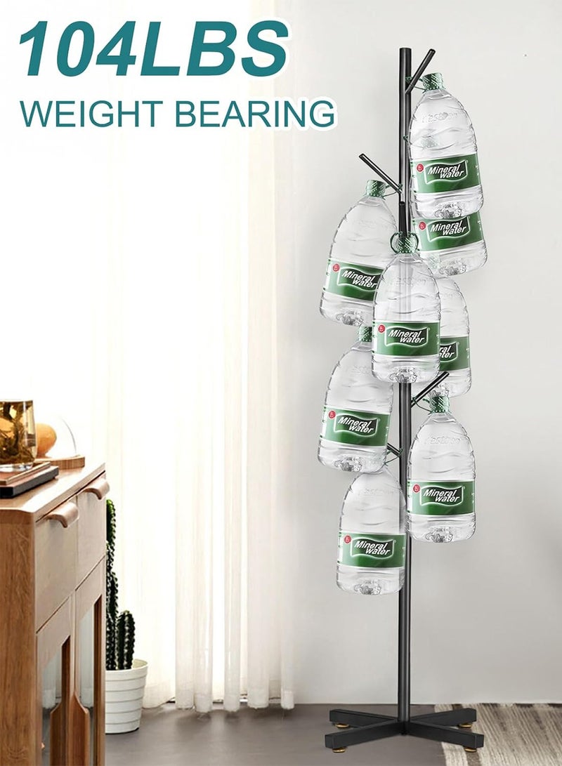 LEOKOR Metal Coat Rack, Modern Coat Hanger Stand with 8 Hooks, Freestanding Coat Rack with Cross Base  for Hanging Scarf, Bag, Jacket, Coat - Image 5