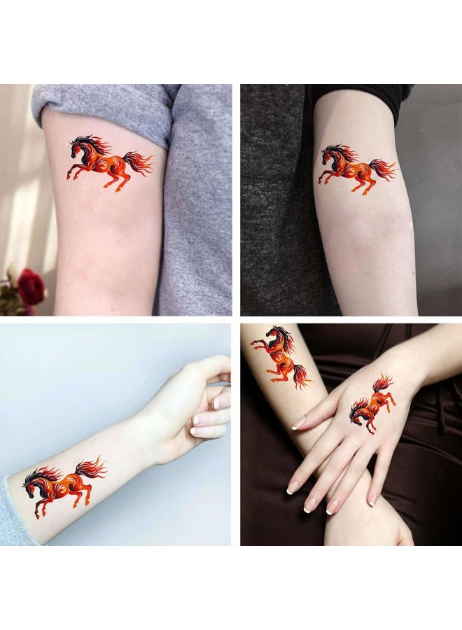 Dopetattoo 6 Sheets Temporary Tattoo Horse Tattoo Fake Tattoos for Women Men Girls Hand Tattoo - Image 3