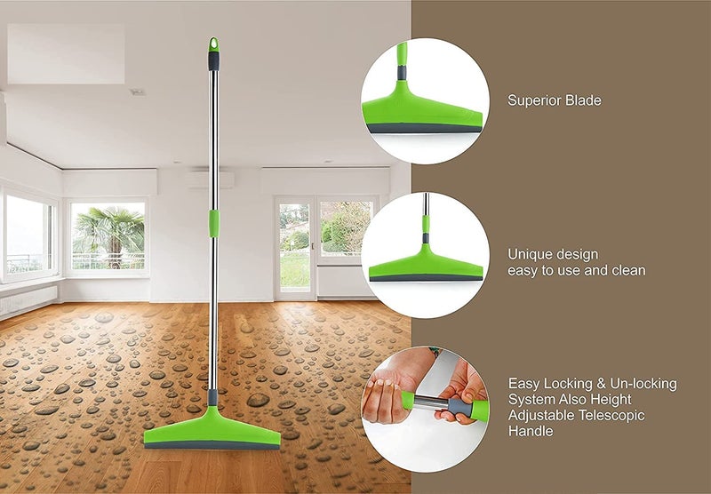 Elexiq Telescopic Wiper for Bathroom Floor Cleaning Adjustable Stick Wiper 16inch Blade - Image 5