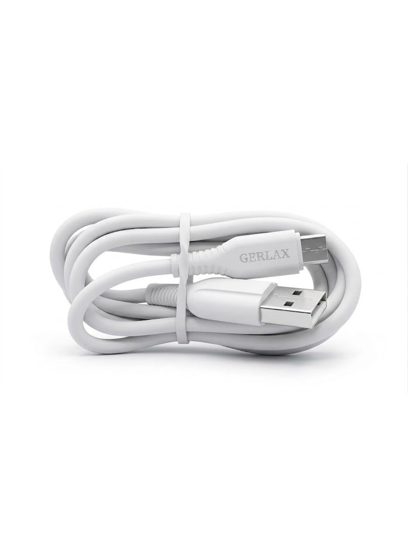 جيرلاكس كابل USB إلى Type-C للشحن السريع ونقل البيانات (تيار 9 أمبير)، بطول متر واحد ومصنوع من مادة PVC، يدعم تقنيتي QC 3.0 وTurbo Charge؛ متوافق مع هواتف أندرويد الذكية والأجهزة اللوحية وبنوك الطاقة (Power Banks) والأجهزة المزودة بمنفذ USB-C. - Image 1