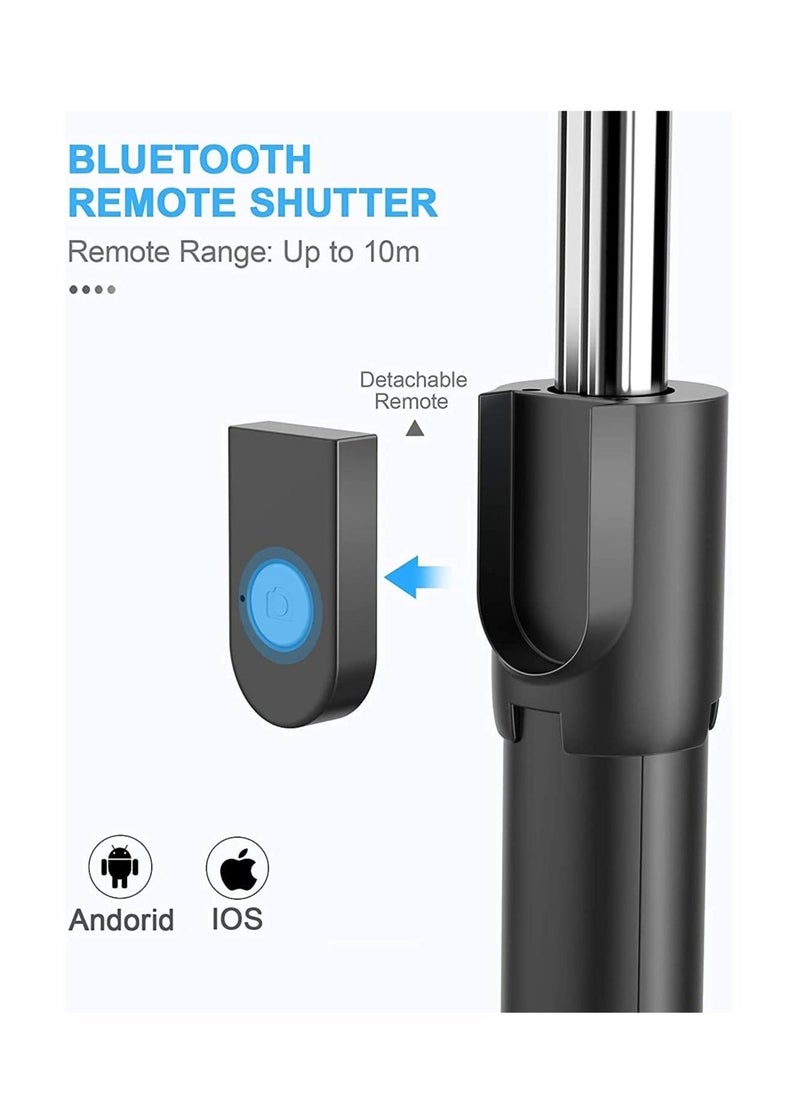 Raxoom Selfie Stick Tripod, 3 in 1 Extendable Selfie Stick Stand with Wireless Remote Phone Holder Compatible with Android Smartphone and iPhone - Image 2