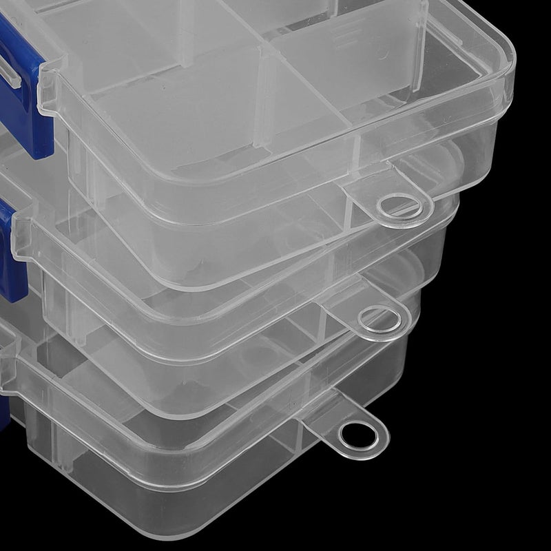 MANCHAP 12 PCS 8 Grids Plastic Bead Storage Boxes, Organizer Storage with Adjustable Compartments, 10.5 x 6.8 x 2.3cm Clear Plastic Jewellery Organisers Bead Storage Containers Case for Art Crafts - Image 3