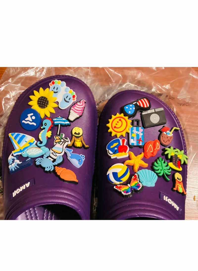 SOLARAE Shoe Decoration Charms 26 Pcs Croc PVC Different Charm for Crocs Hole Hole Shoe/Buckle/Bracelet/Wristband, Kids Boys Girls Men Women Party Favor Gifts - Image 1