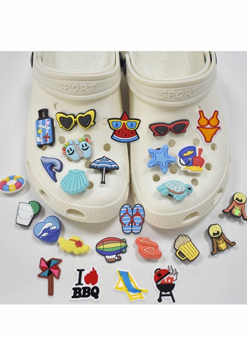 SOLARAE Shoe Decoration Charms 26 Pcs Croc PVC Different Charm for Crocs Hole Hole Shoe/Buckle/Bracelet/Wristband, Kids Boys Girls Men Women Party Favor Gifts - Image 4