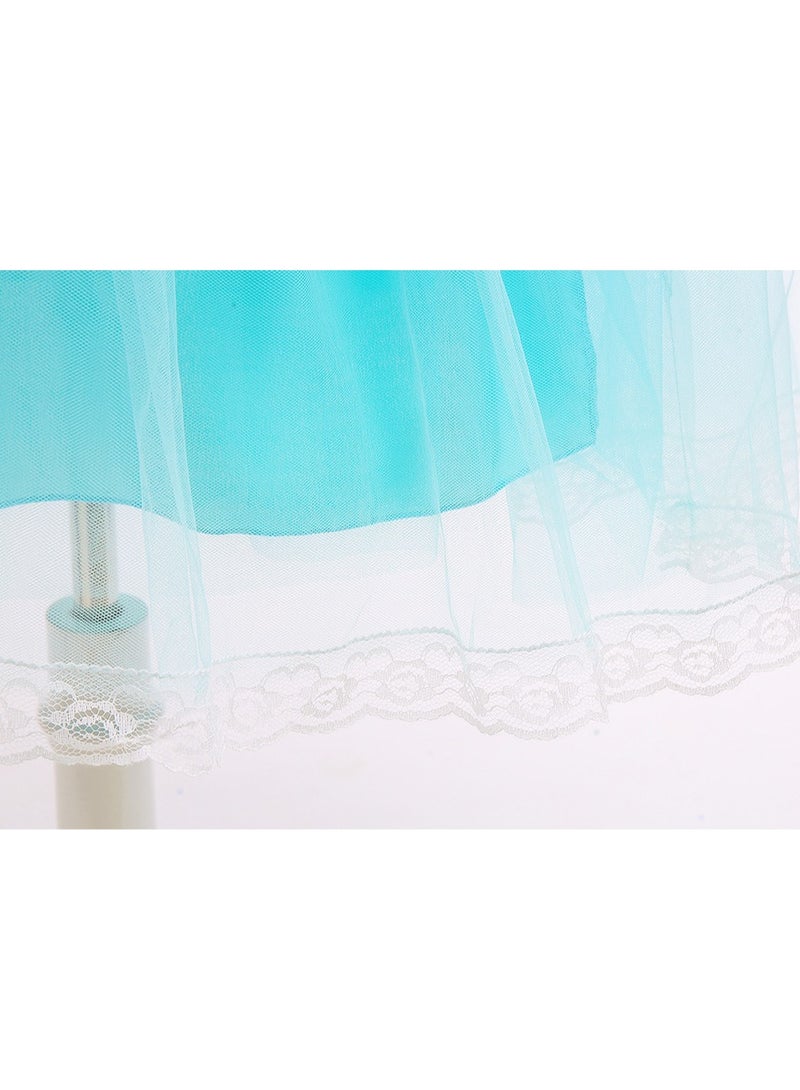 Girls' Mermaid Princess Dress – Short Sleeve Cosplay Outfit for Birthday, Party & Dress-Up – 120cm - Image 5