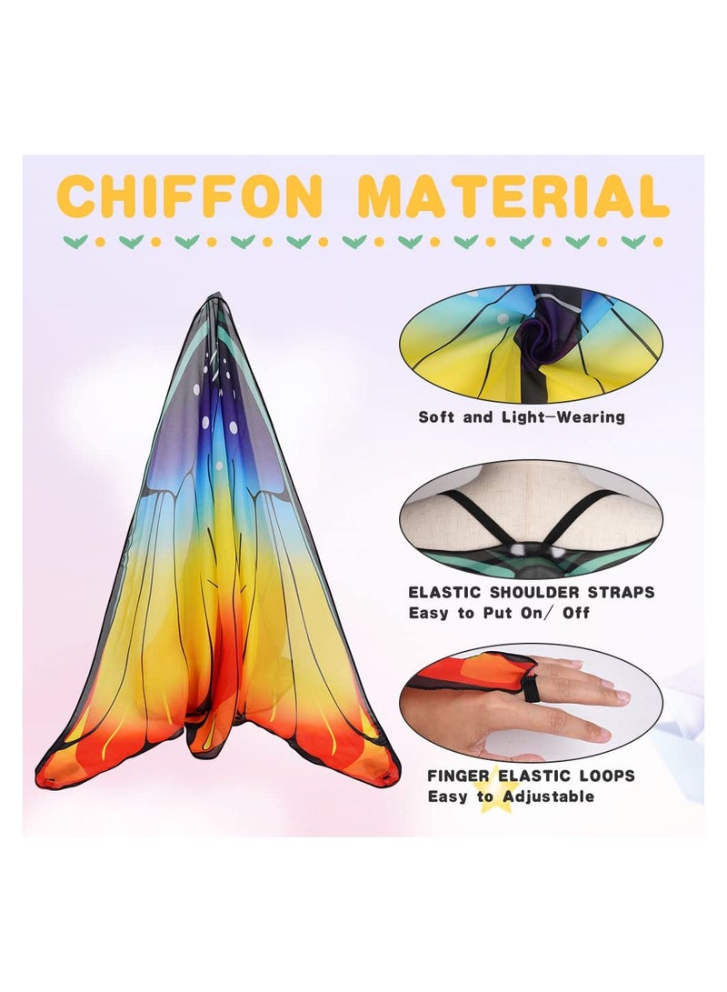 SYOSI 3 قطع من عباءة الفراشة للأطفال مع عصابة رأس وقناع عين وأجنحة زي حيوانات هدايا حفلات عيد الميلاد ألعاب الحشرات مجموعة المسرح للأطفال - Image 4