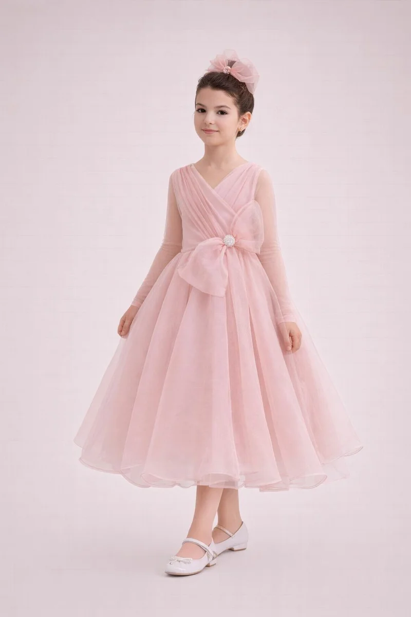 فيا بامبينو Pink Dress OZL 25034