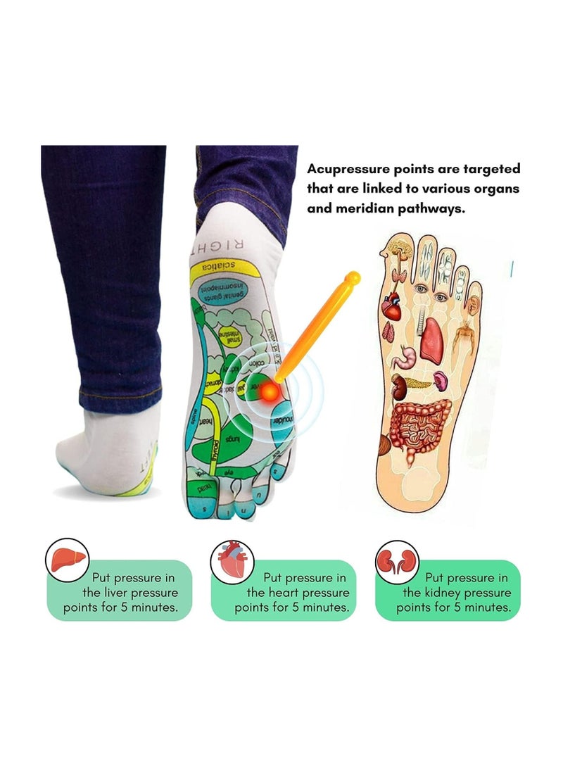 LEVGLAKE 4 PCS Acupressure Reflexology Socks and Gloves Tool Set Hand Spa Reflexology Tools Massage and Foot Massage with Massage Rod Tired Relieve - Image 5