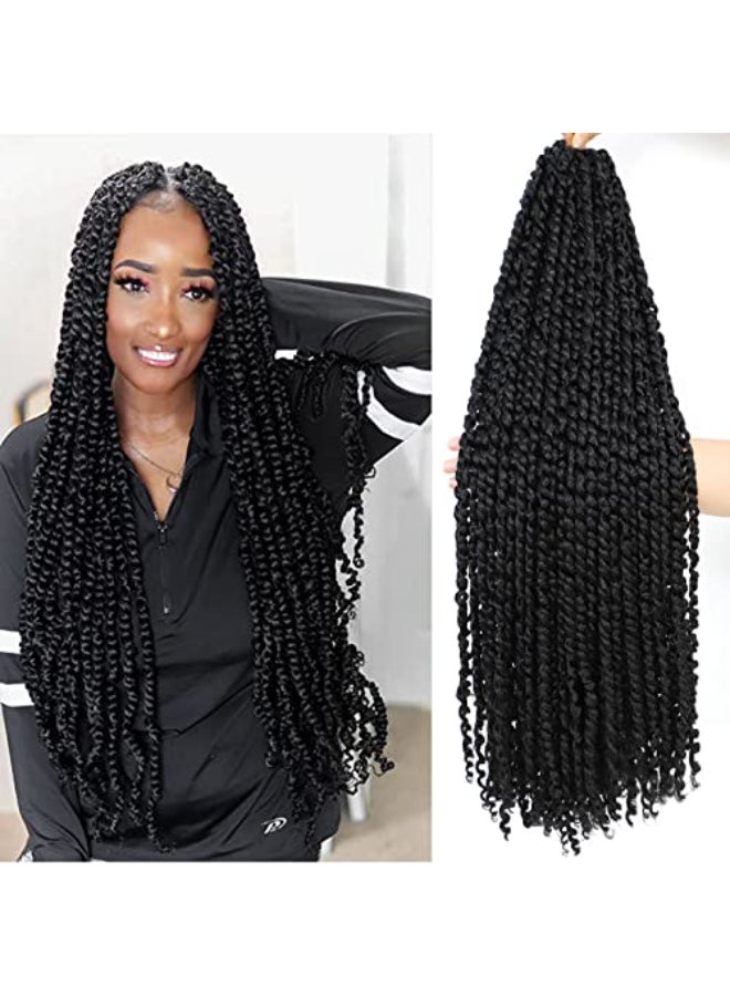 Flagship Long Passion Twist Hair 36 Inch 7Packs Pretwisted Passion Twists Crochet Hair Prelooped Curly Crochet Hair for Black Women 7Packs1B - Image 1