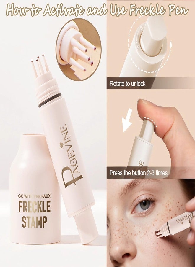 Deepmind Faux Freckle Stamp Pen, Waterproof Fake Freckles Stain Marker Pencil Tool for Natural and Lifelike Sunkissed Face Freckle Makeup, Quick Dry & Long-Lasting Freckle Stamp (1# Light) - Image 4