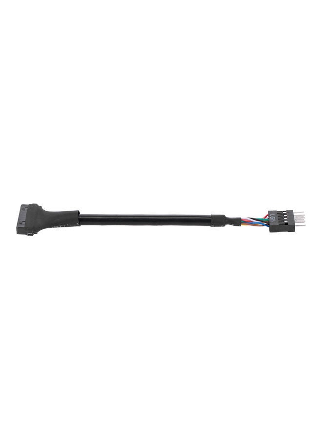 20Pin USB 3.0 Female Header To USB 2.0 9Pin Male Adapter Cable Line Converter Black - Image 2