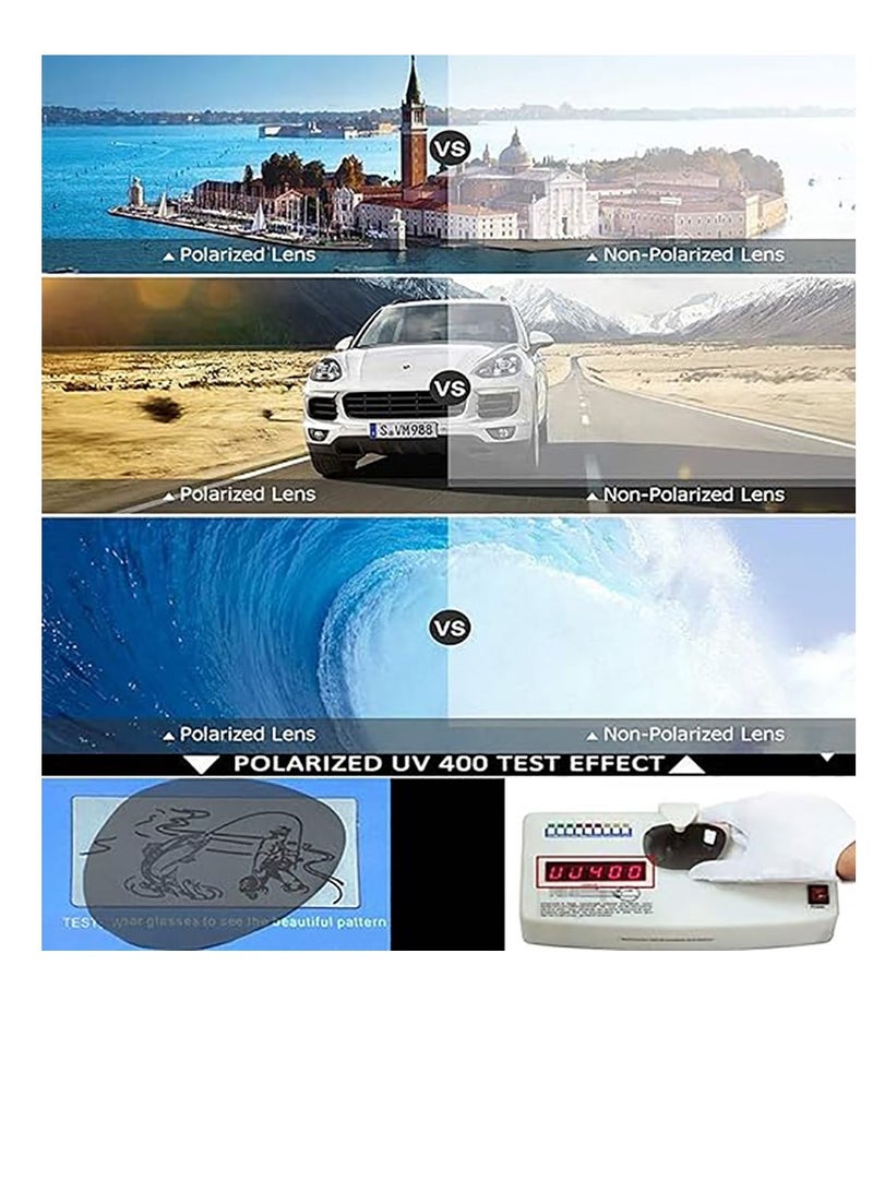 Excefore نظارات شمسية عصرية مزودة بفلتر قطبي، نظارات قابلة للطي، نظارات حماية من الأشعة فوق البنفسجية، نظارات شمسية للرجال والنساء بتصميم ستيمبانك مع عدستين مزدوجتين - Image 4