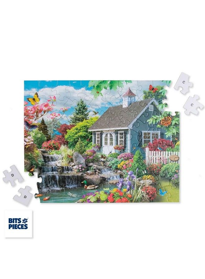 Bits and Pieces 100 Piece Big Piece Jigsaw Puzzle For Seniors 15" X 19" Dream Landscape 100 Pc Spring Flowers Birds Large Lettered Pieces Mental & Physical Dexterity Jigsaw By Alan Giana - Image 5
