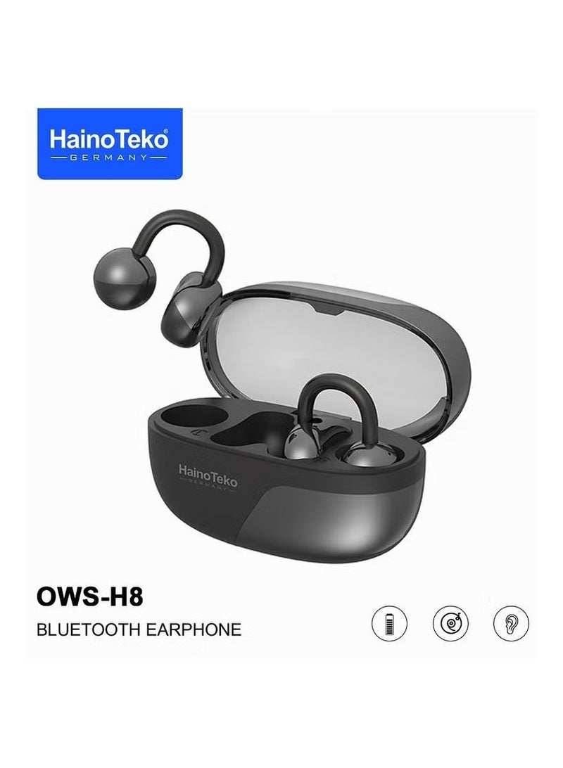 Haino Teko Haino Teko OWS-H8 OpenDots Bluetooth Earphone With High Quality Sound Multi Functional Touch Controls and Microphone Black - Image 1