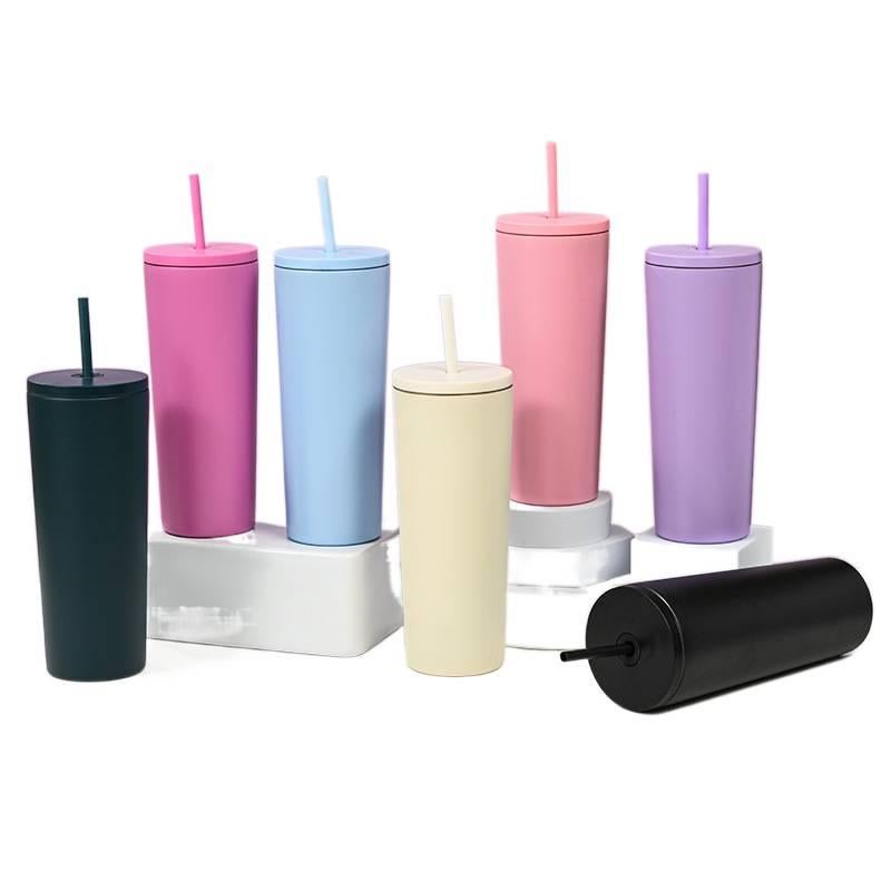 كوب قهوة بغطاء بشفاط ومناسب لحامل الأكواب من ستانلس ستيل، 24 oz مع غطاء بقشة من الستانلس ستيل - Image 2