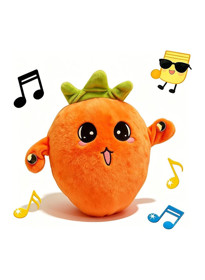 Toyland Radish Sound Plush Toy, Induction Beat Piano Plush Toy, Fruit Interactive Musical Sensing Rhythm Instrument Toy, Multiplayer Electronic Piano Stuffed Animal Adorable Animate Gift, Orange - Image 1