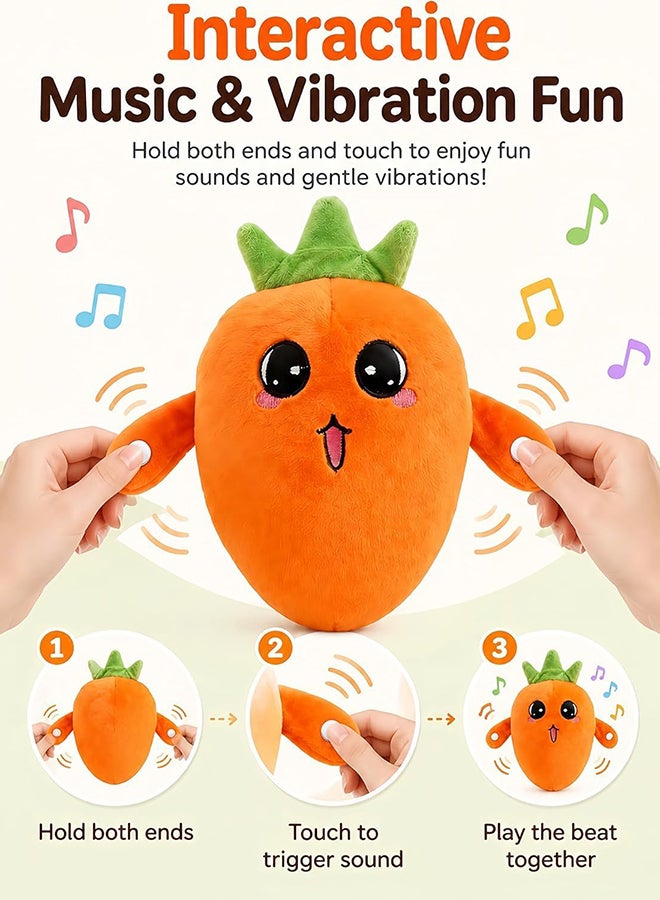 Toyland Radish Sound Plush Toy, Induction Beat Piano Plush Toy, Fruit Interactive Musical Sensing Rhythm Instrument Toy, Multiplayer Electronic Piano Stuffed Animal Adorable Animate Gift, Orange - Image 3