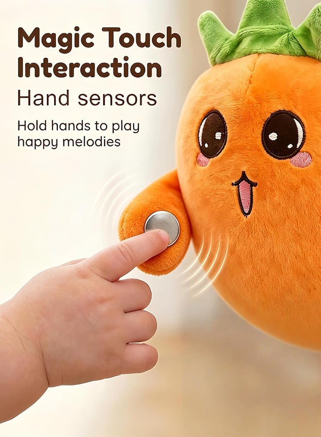 Toyland Radish Sound Plush Toy, Induction Beat Piano Plush Toy, Fruit Interactive Musical Sensing Rhythm Instrument Toy, Multiplayer Electronic Piano Stuffed Animal Adorable Animate Gift, Orange - Image 2