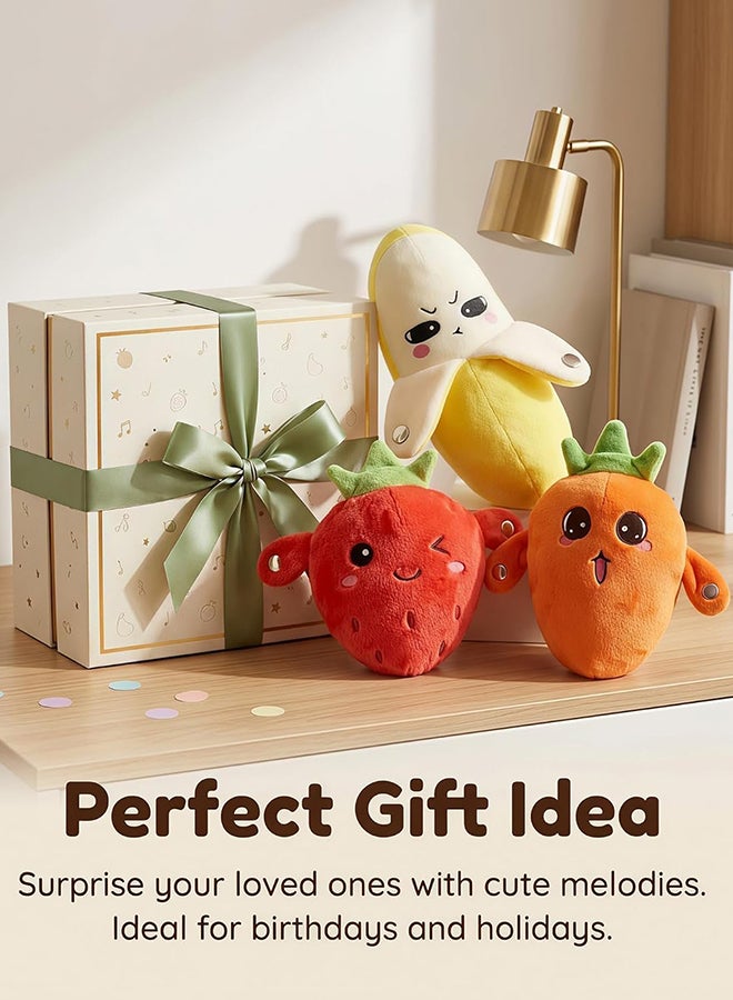Toyland Radish Sound Plush Toy, Induction Beat Piano Plush Toy, Fruit Interactive Musical Sensing Rhythm Instrument Toy, Multiplayer Electronic Piano Stuffed Animal Adorable Animate Gift, Orange - Image 4