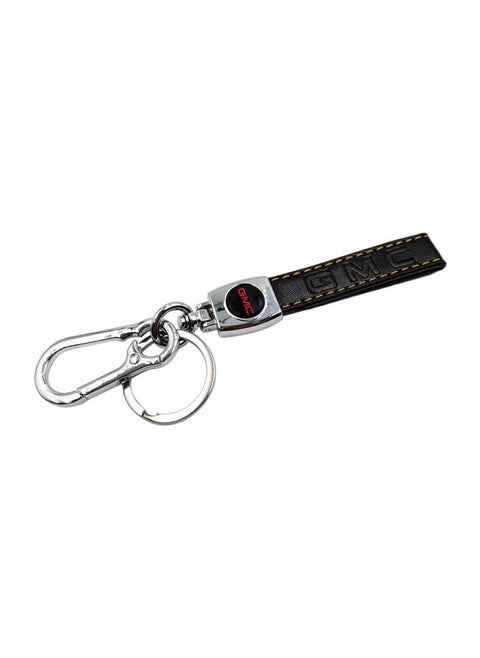 Lether Strap GMC Logo,  Metal Ring With PU Leather Strap Keychain, Home Key Chain