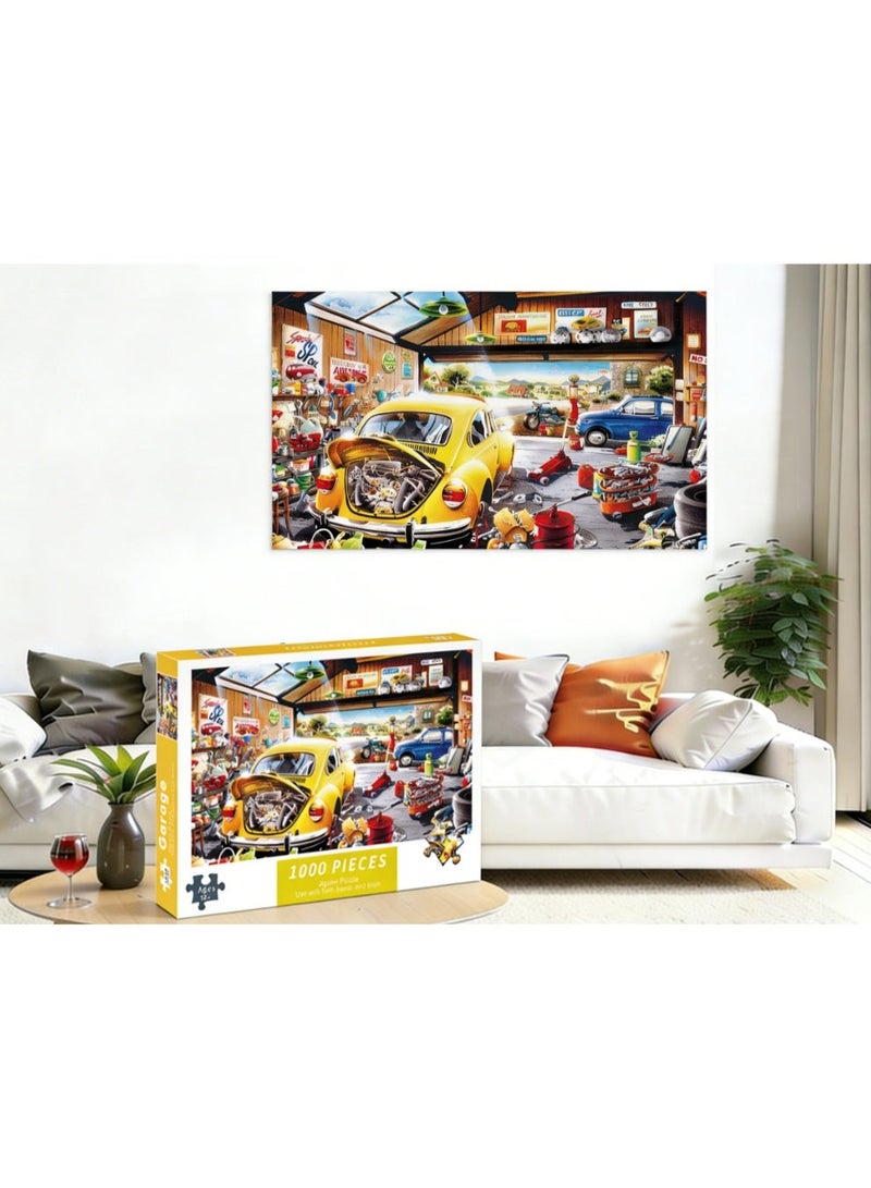 1000pcs لغز الكرتون الكبار ، لغز تحدي الرسم الكرتون ، مناسب للأنشطة العائلية ، ليالي اللعبة ، الهدايا لتخفيف الإجهاد ، المرآب - Image 2