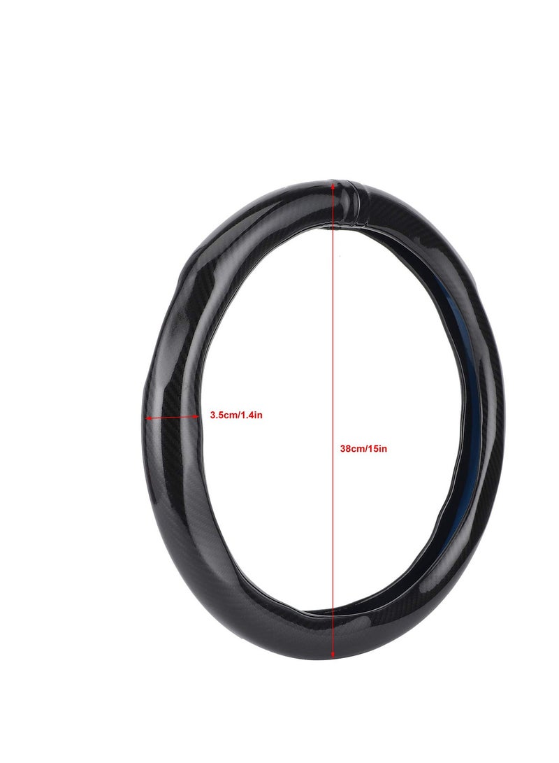 Steering Wheel Cover, 15in Car Steering Wheel Cover Carbon Fiber Style Steering Wheel Cover Protection Ergonomic Design Universal - Image 3