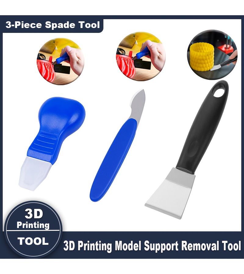 3 Pack 3D Printer Bracket Removal Tool for PLA ABS UV Curing Model Materials - Image 1