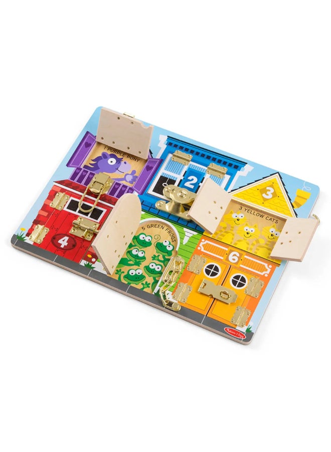 Melissa & Doug Creative Latches Wooden Activity Board Multicolour 28.7 x 1.02 x 39.88 cm SMD6073149 - Image 3