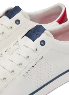 TOMMY HILFIGER Men's Vulcano Low Core Sneakers Low Top - Leather, White  - Image 4