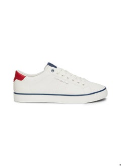 TOMMY HILFIGER Men's Vulcano Low Core Sneakers Low Top - Leather, White  - Image 1