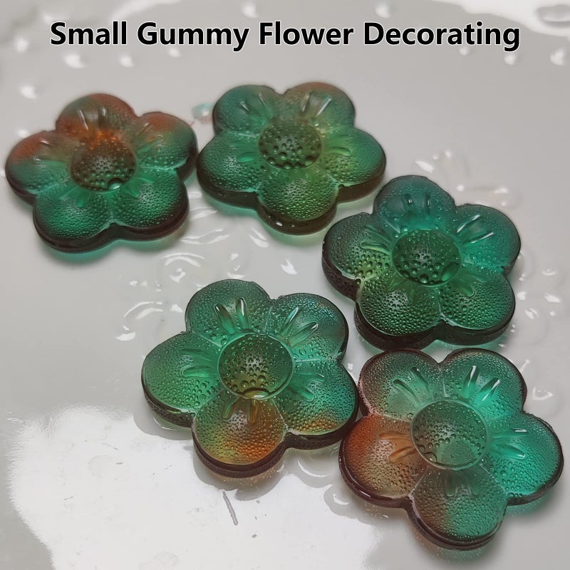 Amyandone Flower Silicone Mold, Small Plum Blossom Shaped Flower Molds with 70 Cavities for Making Chocolate/Candy/Gummy/Cookie/Jelly/Ice Cube/Edible Flowers for Cake Decorating, Wintersweet Mold, with Scraper - Image 2