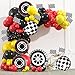 OWPFJG 178pcs Race Car Balloon Garland Arch Red Black Yellow Balloons Decoration with Checkered Flags and Wheels Racing Themed Birthday Party Supplies for Boys Girls - Image 3