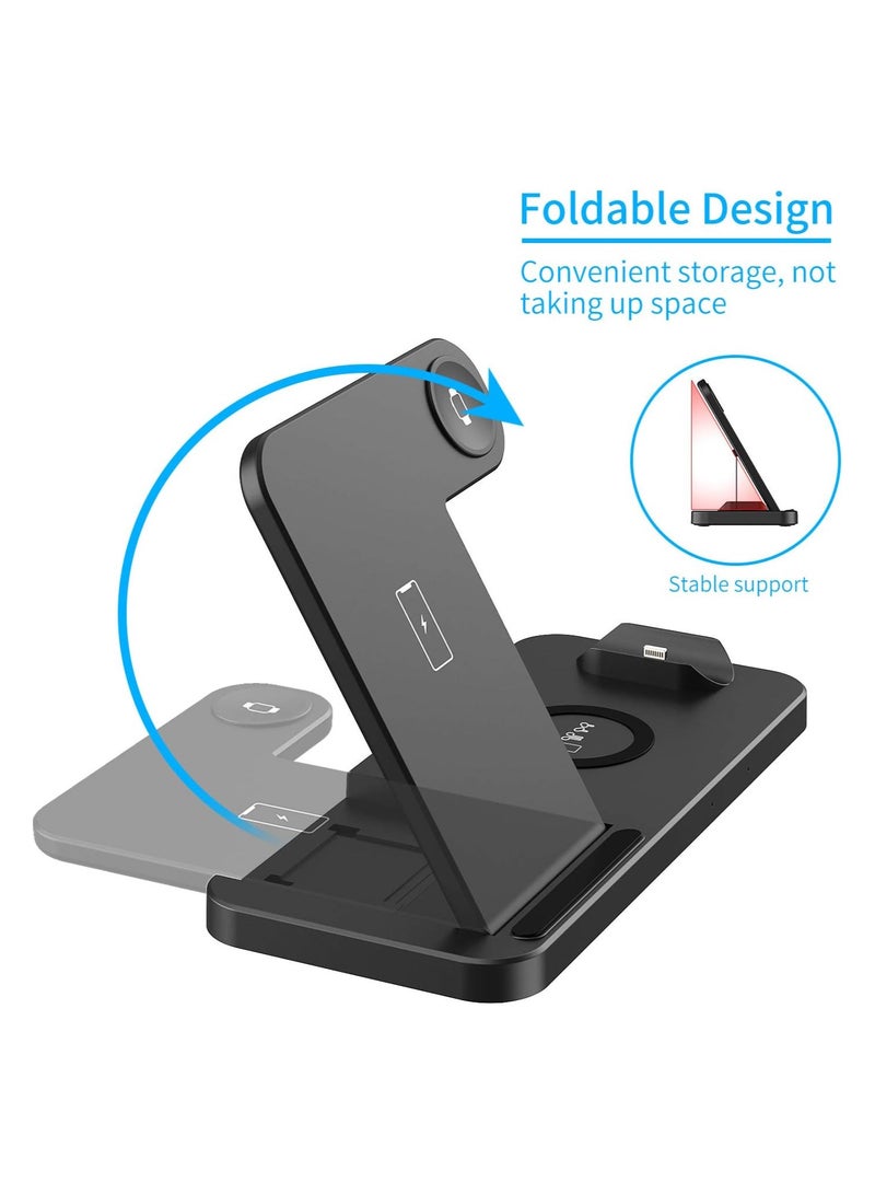 LIXES 4 in 1 Wireless Charging Stand,, Fast Charger for Apple Watch, iPhone 13/12/11/ Pro Max/Mini/11/Pro/AirPods/Samsung smart phone etc  - Image 3