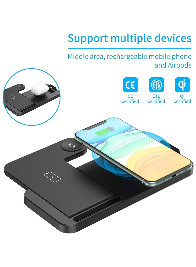LIXES 4 in 1 Wireless Charging Stand,, Fast Charger for Apple Watch, iPhone 13/12/11/ Pro Max/Mini/11/Pro/AirPods/Samsung smart phone etc  - Image 4