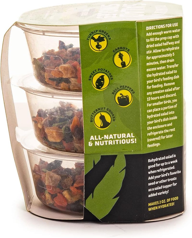 فلكرز مزيج خضروات طبيعي 100% من Fluker’s Salad Singles، يكفي إضافة الماء فقط، مناسب للببغاوات والكوكاتيل والكونور والببغاءات الأخرى، عبوة تحتوي على 3 وحدات. - Image 3