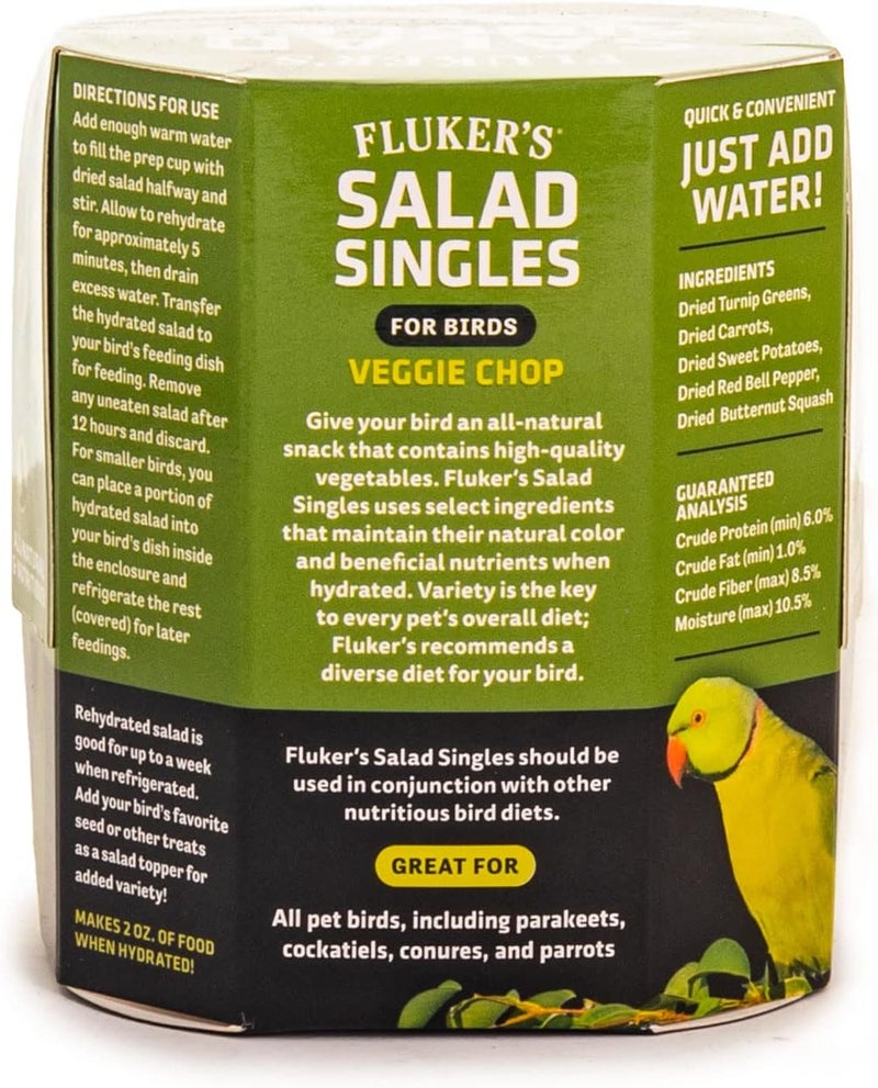 فلكرز مزيج خضروات طبيعي 100% من Fluker’s Salad Singles، يكفي إضافة الماء فقط، مناسب للببغاوات والكوكاتيل والكونور والببغاءات الأخرى، عبوة تحتوي على 3 وحدات. - Image 4
