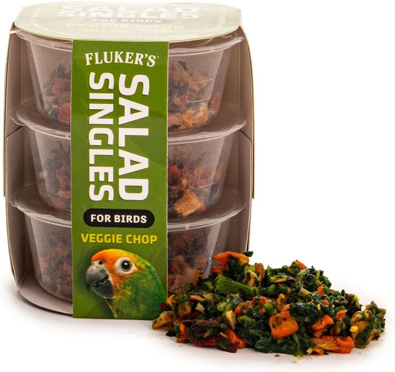 فلكرز مزيج خضروات طبيعي 100% من Fluker’s Salad Singles، يكفي إضافة الماء فقط، مناسب للببغاوات والكوكاتيل والكونور والببغاءات الأخرى، عبوة تحتوي على 3 وحدات. - Image 1
