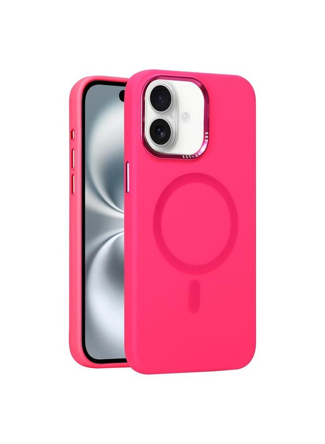 S-TOP Case For iPhone 16 Plus Metal Lens Frame Liquid Silicone MagSafe Phone Case - Image 1