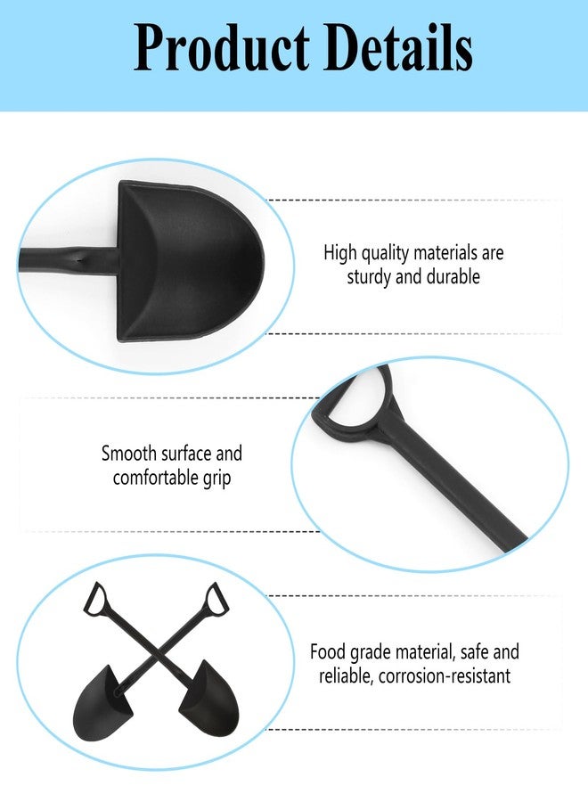 PQJSJDR 100 PCS Mini Shovel Spoons,Plastic Shovel Spoon for Desserts,Halloween Black Disposable Tiny Cute Spoon, for Ice Cream,Pudding,Yogurt,Sugar,Cake,DIY Party Favor Supplies -Individually Wrapped - Image 3
