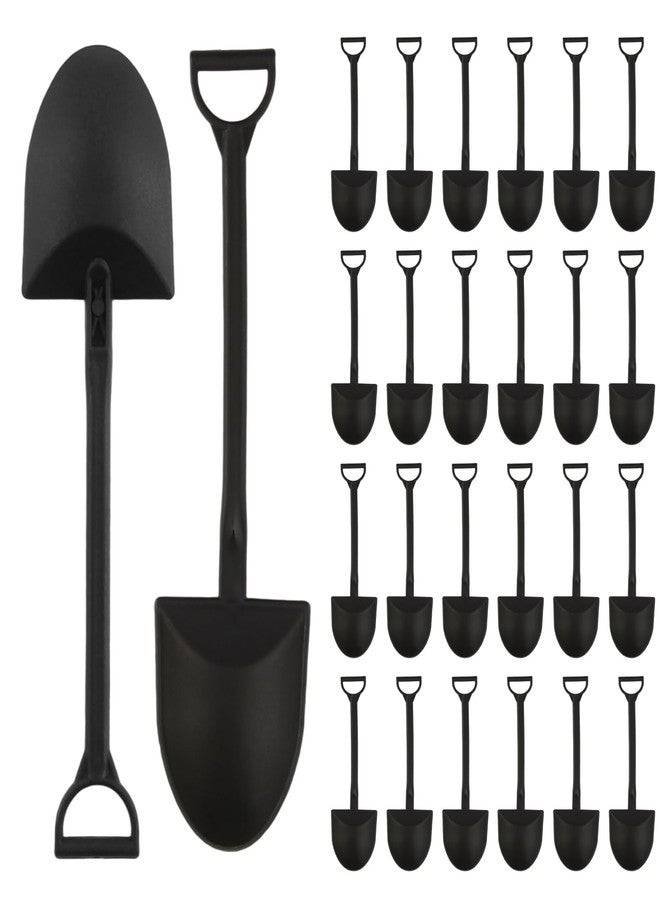 PQJSJDR 100 PCS Mini Shovel Spoons,Plastic Shovel Spoon for Desserts,Halloween Black Disposable Tiny Cute Spoon, for Ice Cream,Pudding,Yogurt,Sugar,Cake,DIY Party Favor Supplies -Individually Wrapped - Image 1