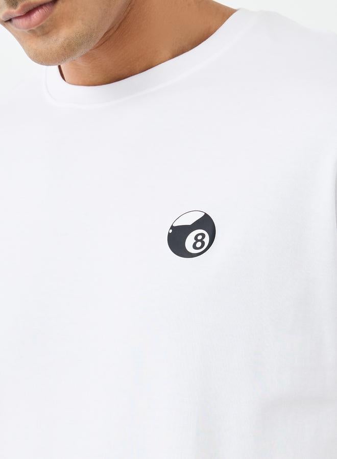 ستايلي تيشيرت رجالي أبيض مطبوع برسومات مقاس كبير - Image 3