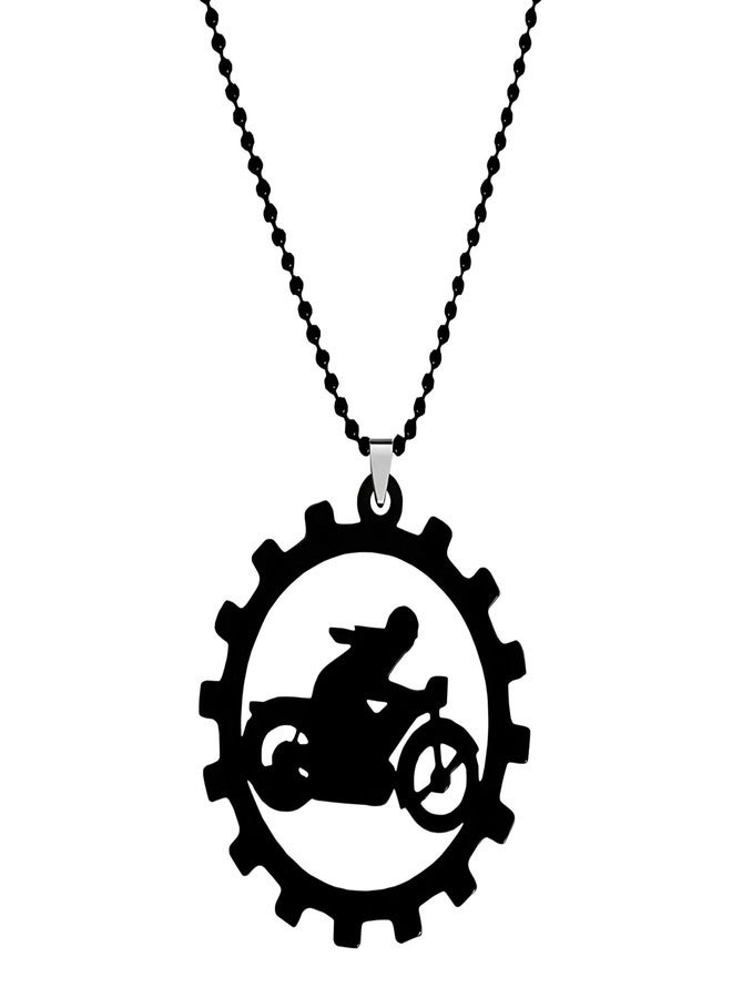 M Men Style Bikers Jewelry Motorcycle Gift Black Stainless Steel Pendant Necklace Chain For Men And Women Spn2023156