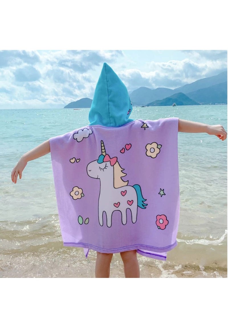 UKR Kids Hooded Towel - 60 x 120 cm | Colorful Unicorn Design | Soft & Absorbent Multicolor Bath Towel for Boys & Girls | Perfect for Beach & Pool - Image 3